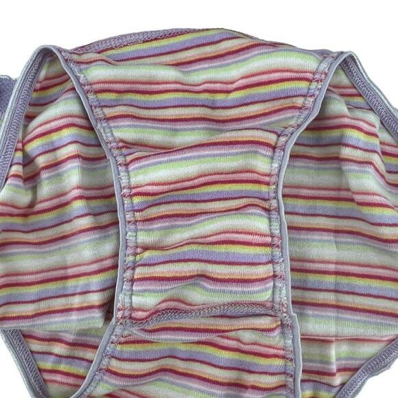 Vintage Delicates Panty colorful Stripe Hi Leg Cotton Bikini Womens Size Small - Picture 2 of 5